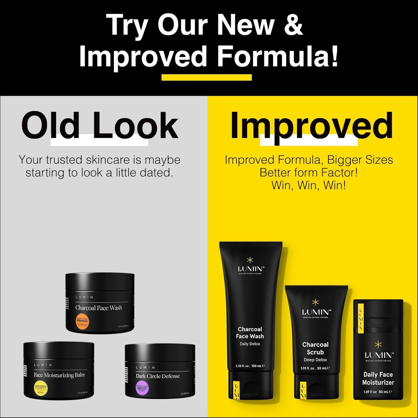 Charcoal Face Wash for Men Skincare - Daily Detox, Hydrating Face Cleanser, Removes Impurities, Exfoliates, Unclogs Pores, Controls Oil, Soothes Irritation, All Skin Types, 1 Pack