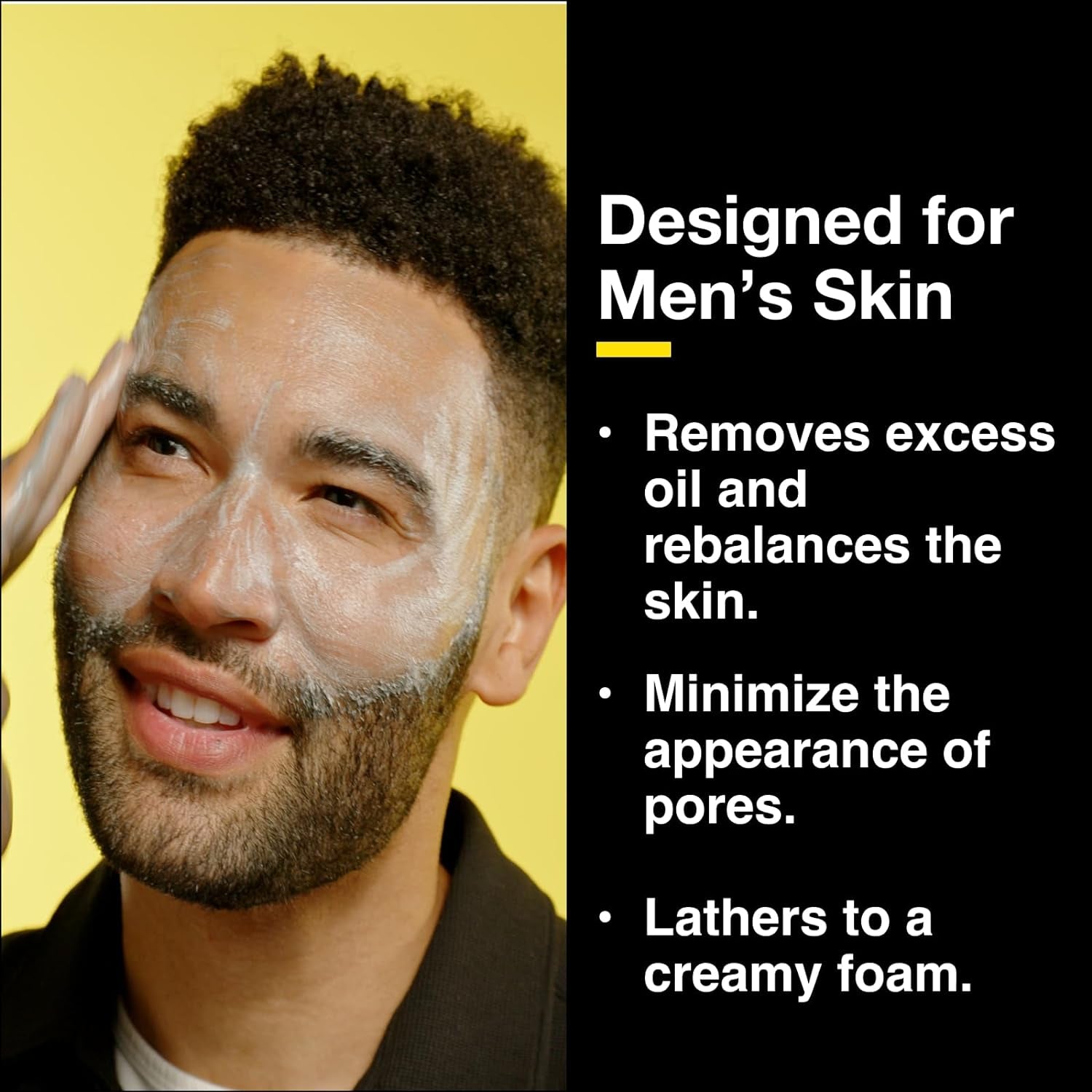 Charcoal Face Wash for Men Skincare - Daily Detox, Hydrating Face Cleanser, Removes Impurities, Exfoliates, Unclogs Pores, Controls Oil, Soothes Irritation, All Skin Types, 1 Pack